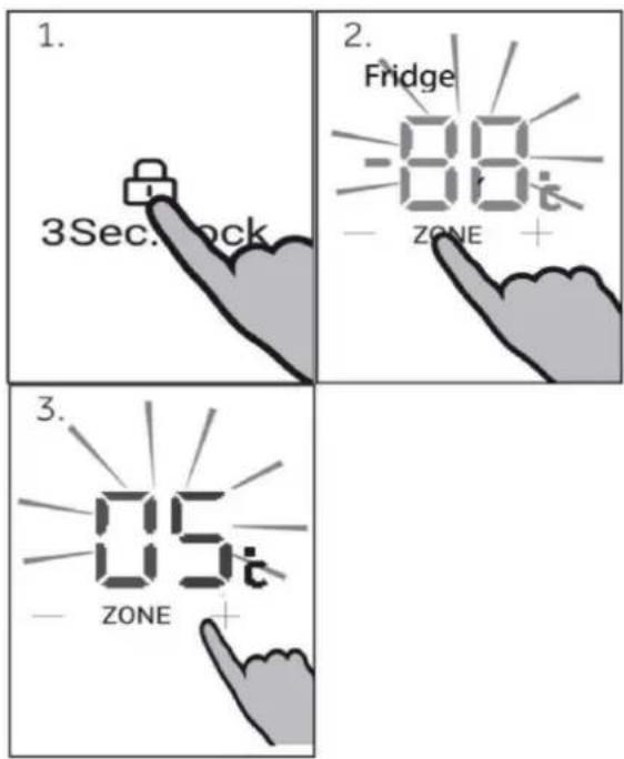 1. 3Sec. lock 2. Fridge ZONE 3. 05ic ZONE