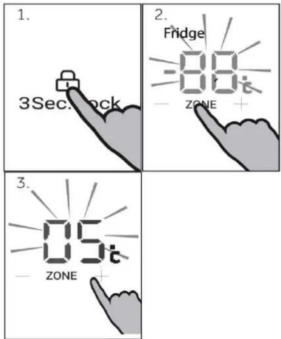 1. 3Sec.lock 2. Fridge -80kΩ ZONE + 3. 05kΩ ZONE +