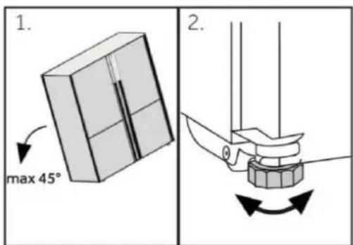1. max 45° 2.
