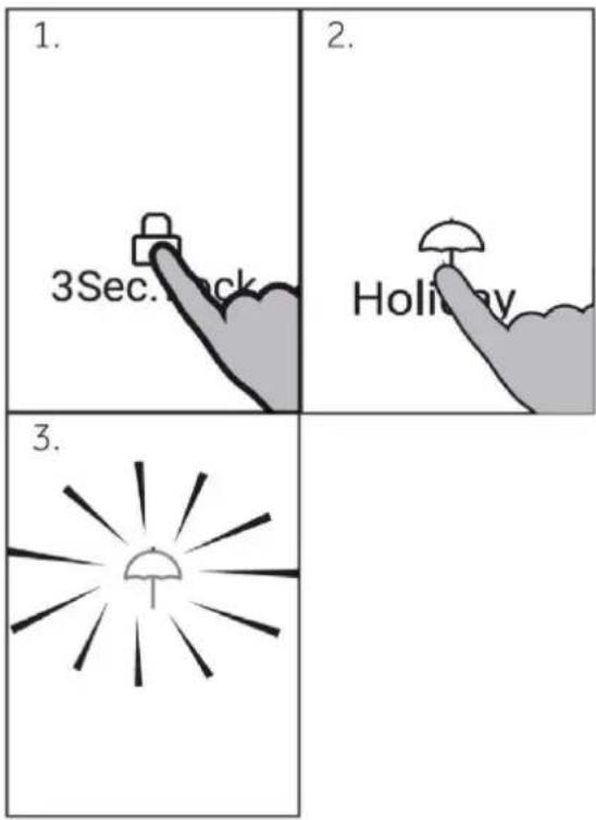 1. 3Sec.lock 2. Holiday 3.