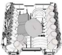 WHIRLPOOL W7F HP43 X - As facas e os outros utensílios afiados têm de ser colocados com as lâminas voltadas para baixo. - 2