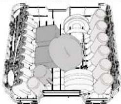 WHIRLPOOL W7I HP42 LO - Noad ja muud teravad esemed tuleb paigu- tada teradega allapoole. - 2