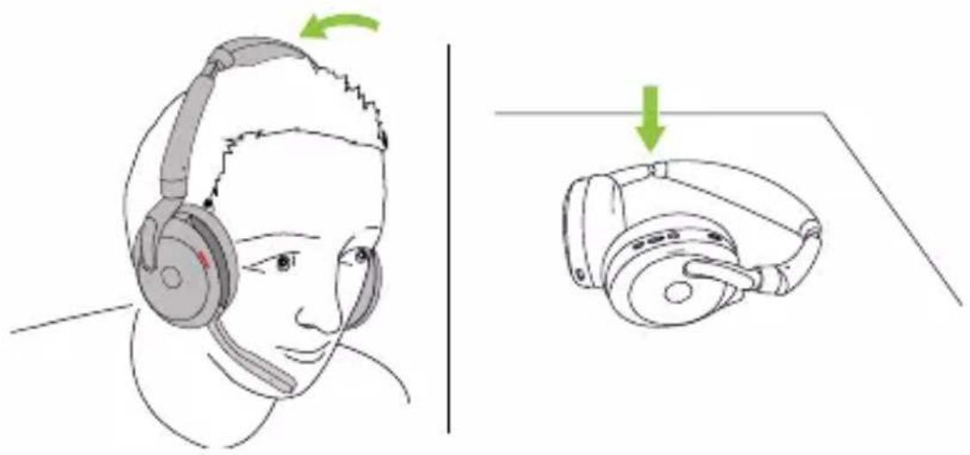 JABRA Evolve2 65 Flex - Détection du port sur la tête - 1