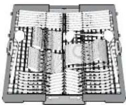 WHIRLPOOL W7F HS41 X - Coltelli e altri utensili con bordi affilati devono essere sistemati con le lame rivolte verso il basso. - 1