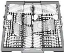 WHIRLPOOL W7F HS41 X - Los cuchillos y otros utensilios con bordes afilados deben colocarse con las hojas hacia abajo. - 1