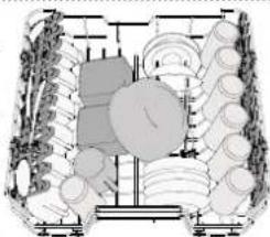 WHIRLPOOL W7F HS41 X - Los cuchillos y otros utensilios con bordes afilados deben colocarse con las hojas hacia abajo. - 2