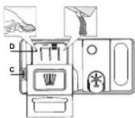 WHIRLPOOL W7F HS41 X - HET VAATWASMIDDELDOSEERBAKJE VULLEN - 1