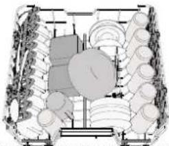 WHIRLPOOL W7F HS41 X - As facas e os outros utensílios afiados têm de ser colocados com as lâminas voltadas para baixo. - 2