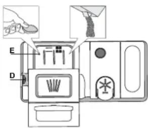 INDESIT D2I HL326 - ENCHER O DISTRIBUIDOR DE DETERGENTE - 1