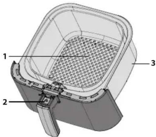 SHARP AF-GS552A - Please familiarize yourself with the following Air Fryer functions and accessories prior to first use: - 1