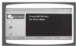 DVD Cable Menu Press ENTER key for Disc Menu OK CLOSE ON RETURN START