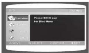DVD Press ENTER key for Disc Menu