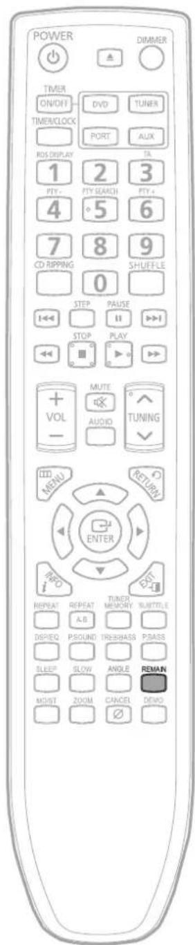 POWER DIMMER TIMER ON/OFF TIMENCLOCK DVD TUNER PORT AUX ROS DISPLAY TA 1 2 3 PTY- PTY SEARCH PTY+ 4 5 6 7 8 9 CD RIPPING 0 SHUFFLE STEP PAUSE I←← II →→I STOP PLAY VOL MUTE AUDIO TUNING RETURN ENTER REPEAT REPEAT TUNER MEMORY SUBTITLE A.B. DISPIED P.SOUND TREEBASS P.BASS SLEEP SLOW ANGLE REMAN MOIST ZOOM CANCEL DENO