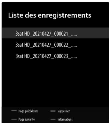 MEDION LIFE X14355 (MD 31476) - Menu Liste des enregistrements - 1
