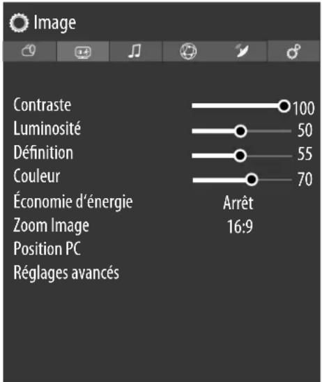 MEDION LIFE P14313 (MD 30020) - Menu Bild lors de l'utilisation du VGA/PC en tant que source - 1