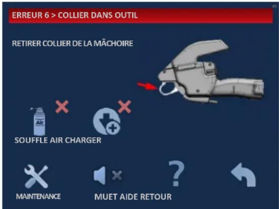 ERREUR 6 > COLLIER DANS OUTIL RETIRER COLLIER DE LA MÂCHOIRE SOUFFLE AIR CHARGER MAINTENANCE MUET AIDE RETOUR
