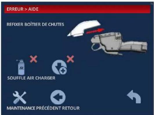 ERREUR > AIDE REFIXER BOÎTIER DE CHUTES SOUFFLE AIR CHARGER MAINTENANCE PRÉCÉDENT RETOUR