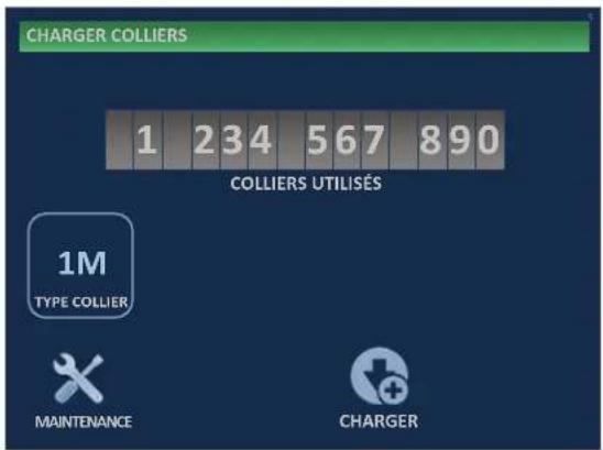 CHARGER COLLIERS 1 234 567 890 COLLIERS UTILISÉS 1M TYPE COLLIER MAINTENANCE CHARGER