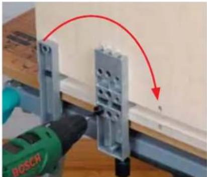 WOLFCRAFT 4642 - L'assemblage d'angle avec le guide de perçage universel - 5