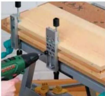 WOLFCRAFT 4642 - L'assemblage à plat avec le guide de perçage universel - 2