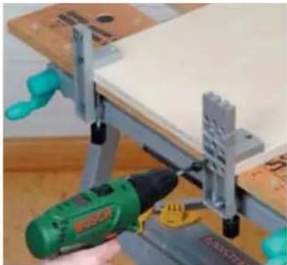 WOLFCRAFT 4642 - L'assemblage en T avec le guide de perçage universel - 2