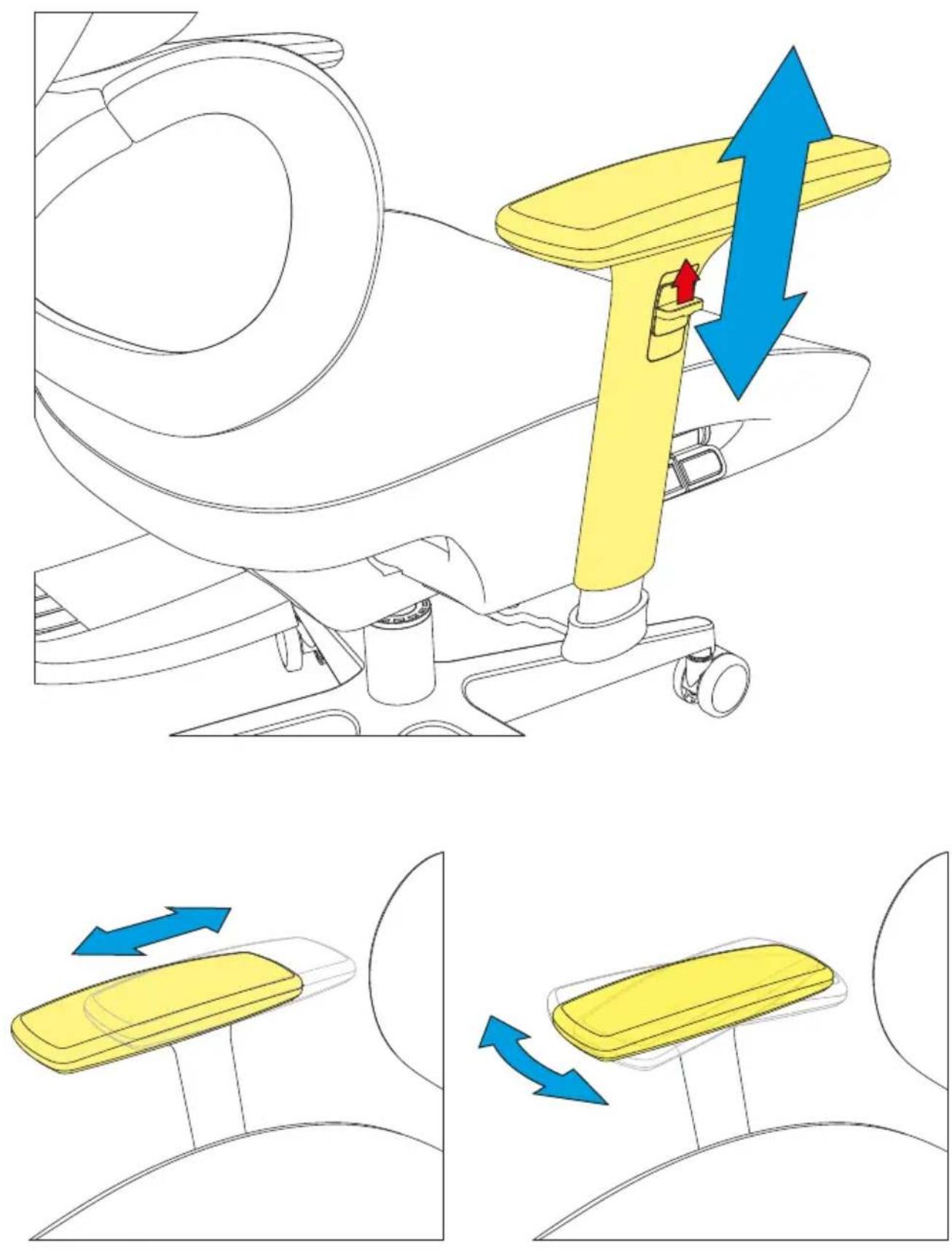 Sharkoon OfficePal C30M - Réglage des accoudoirs - 1