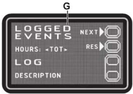 NILFISK SC500 - Alarms log screen (G, Fig. 9) - 1
