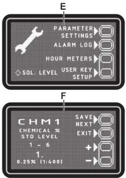 NILFISK SC500 - Machine Settings Screen (F, Fig. 8) - 1