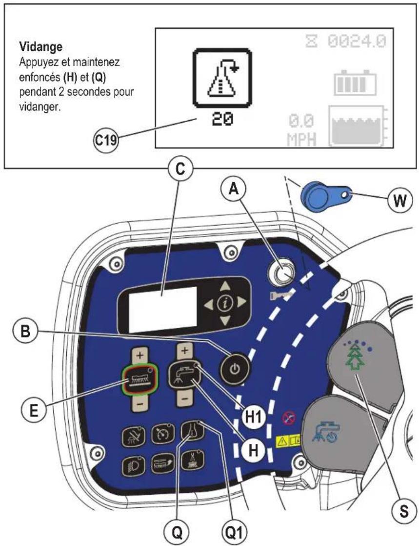 NILFISK SC6000 - VIDANGE DU SYSTÈME DE DÉTERGENT (MODÈLES ECOFLEX UNIQUEMENT) - 1