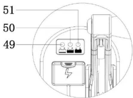 NILFISK SC430 - FENÊTRE D'AFFICHAGE DU VOYANT DU CHARGEUR (comme montré sur la Figure 3) (Facultatif, pour les machines avec chargeur de batterie) - 1