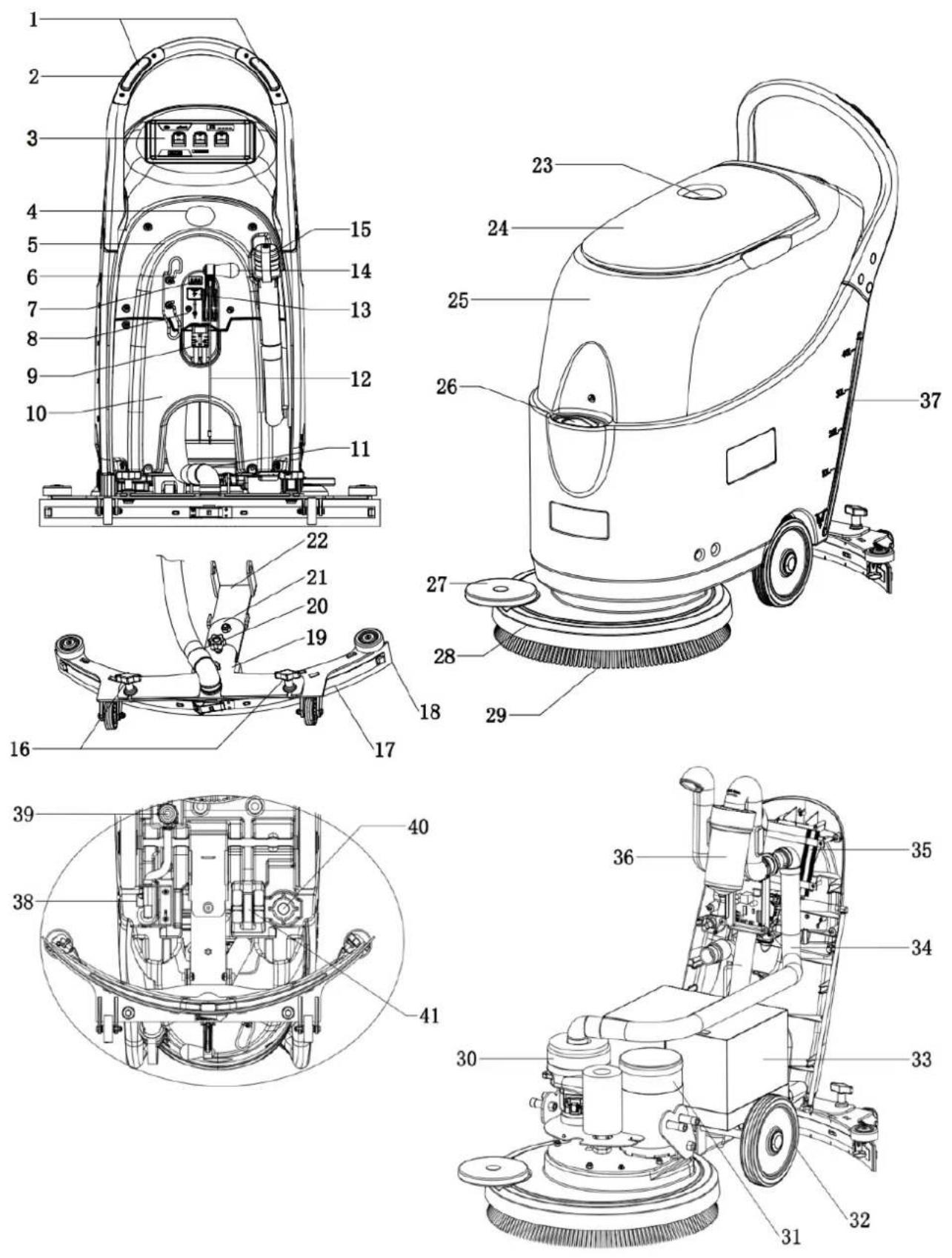 NILFISK SC430 - Remarque: (\*) Applicable uniquement à la machine avec un chargeur de batterie qui est facultatif. - 1