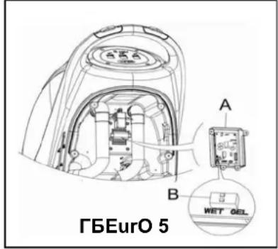 NILFISK Viper AS430 - INSTALLATION DES BATTERIES ET RÉGLAGE DU TYPE DE BATTERIE (À LIQUIDE OU GEL/AGM) - 1
