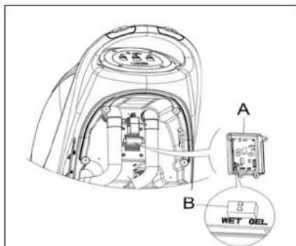 NILFISK Viper AS430 - INSTALLING BATTERY AND SETTING BATTERY TYPEWET OR GEL/AGM - 1