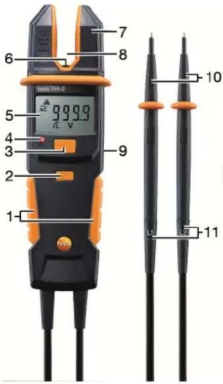 Testo 755-2 - Elementos de visualización y control - 1