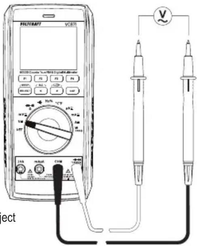 VOLTCRAFT VC871 - Meten van wisselspanning "V"\~ - 1