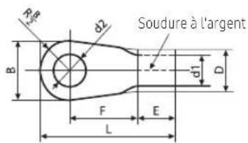 R2B Soudure à l'argent B d2 d1 D F E L