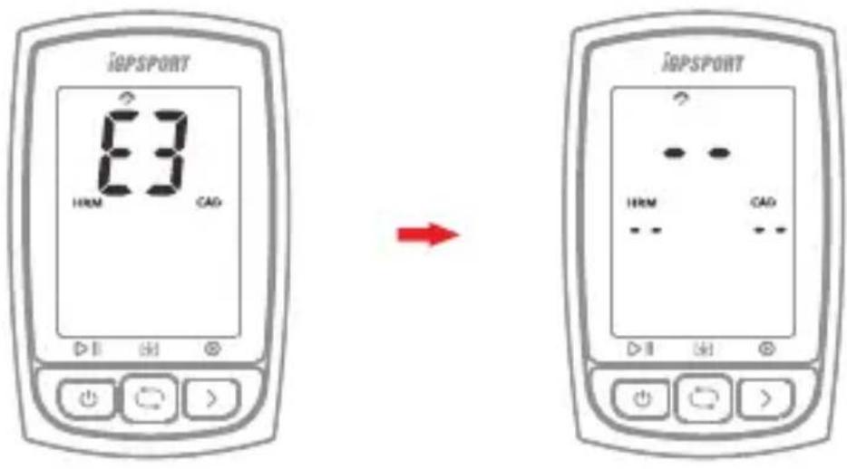 iGPSport iGS50S - RECHERCHE ET CONNEXION DES CAPTEURS (MODE DE RÉGLAGE E3) - 1