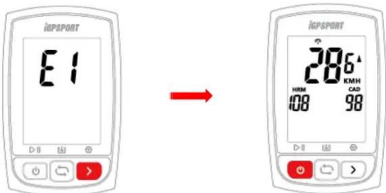 iGPSport iGS50E - RECHERCHE DES CAPTEURS (mode réglage E1) - 4