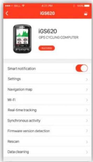 iGPSport iGS620 - Réglage de l'App - WIFI - 2