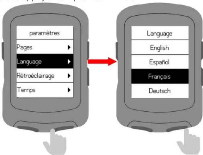 iGPSport iGS520 - Paramètres linguistiques - 1
