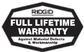RIDGID 238-P - No other express warranty applies - 1