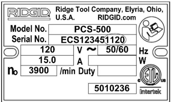 RIDGID PCS-500 - Standard Equipment - 1