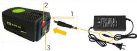 Zipper ZI-EWB300-160L - Charging the battery: - 1