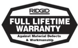RIDGID 122XL - Il n'existe aucune autre garantie expresses - 1