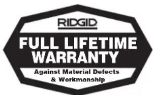 RIDGID PC-612 - No other express warranty applies - 1