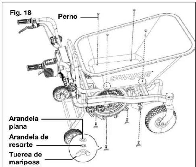 Fig. 18 Perno SUNJGE Arandela plana Arandela de resorte Tuerca de mariposa