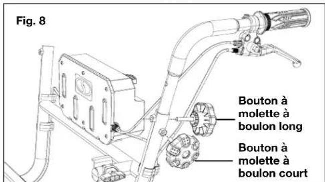 Fig. 8 Bouton à molette à boulon long Bouton à molette à boulon court