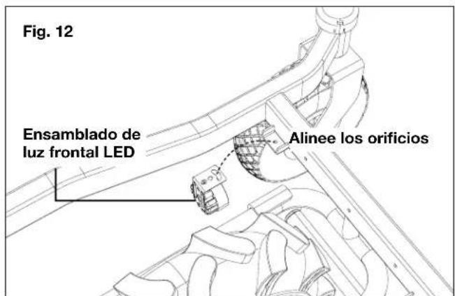 Fig. 12 Ensamblado de luz frontal LED Alinee los orificios
