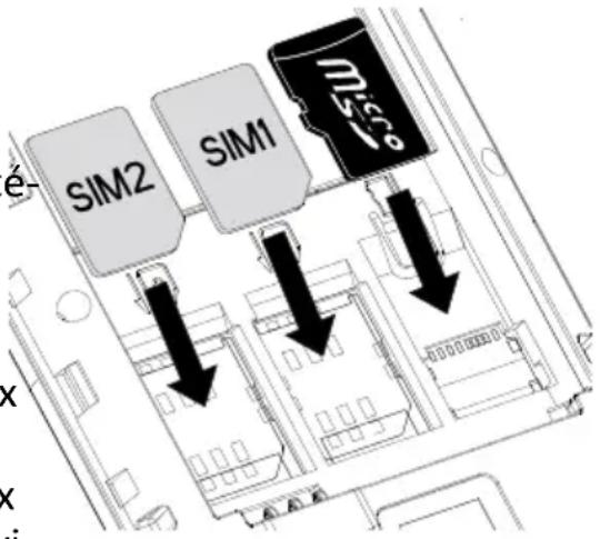 DORO 731X - Insertion de la carte SIM et des cartes mémoires - 1