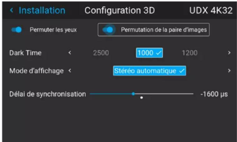 Barco Medea - Comment régler le projecteur par rapport à l'émetteur 3D ? - 2
